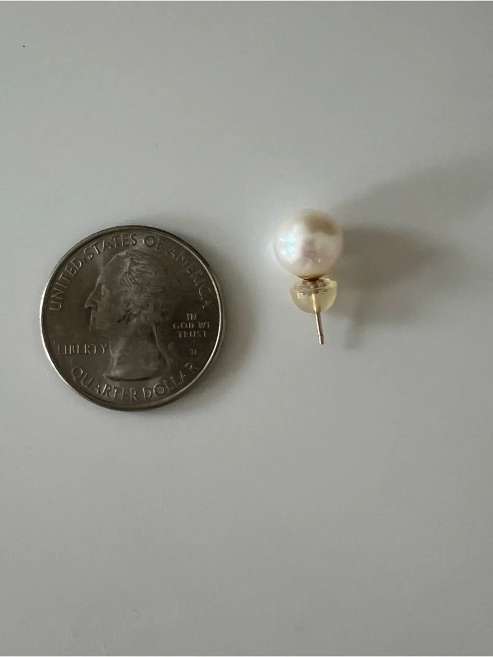 Freshwater Pearl Stud Earrings - Picture 2 of 2